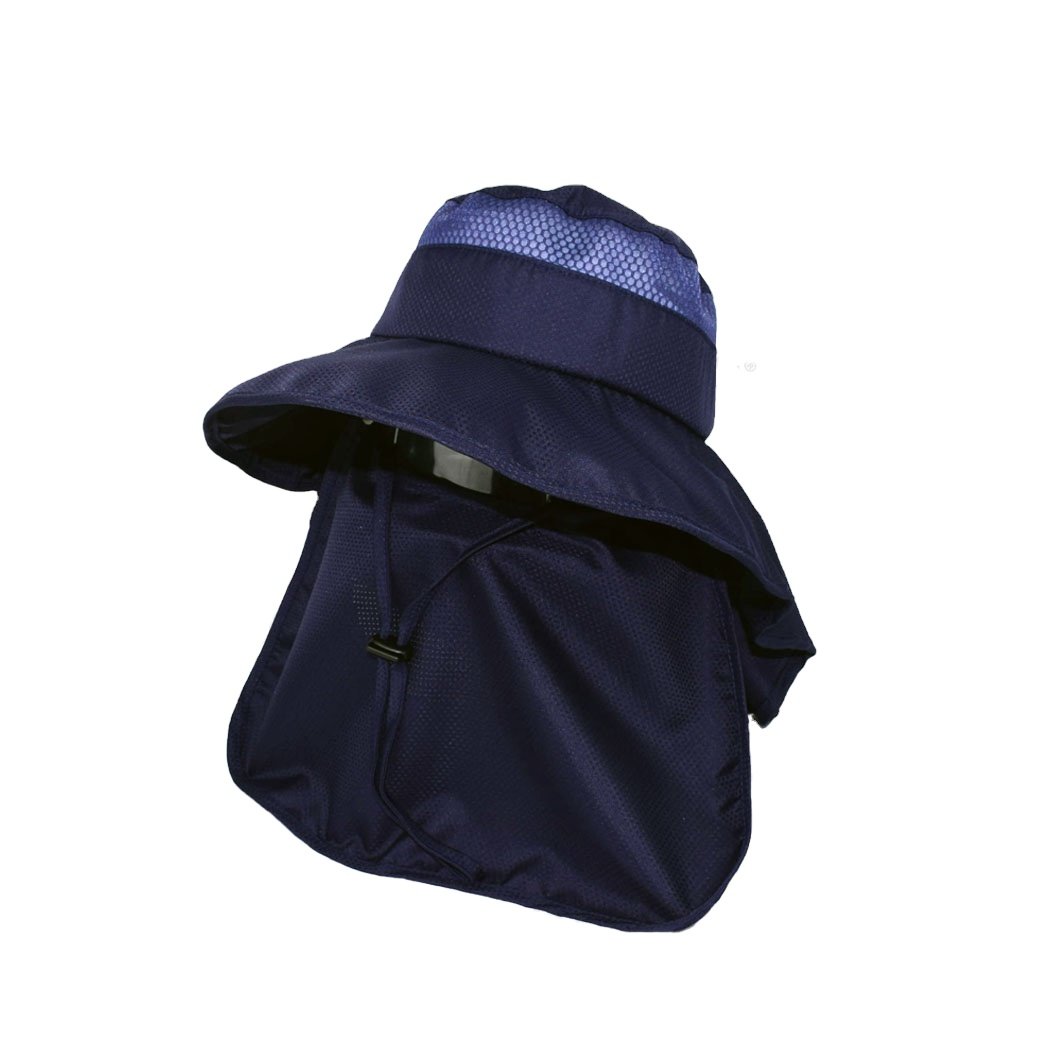 Adjustable Chin Face Covered Sun UV Protection Polyester Gardening Hat With Removable Neck Flap
